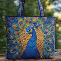 Royal Peacock - Quilted Tote Bag