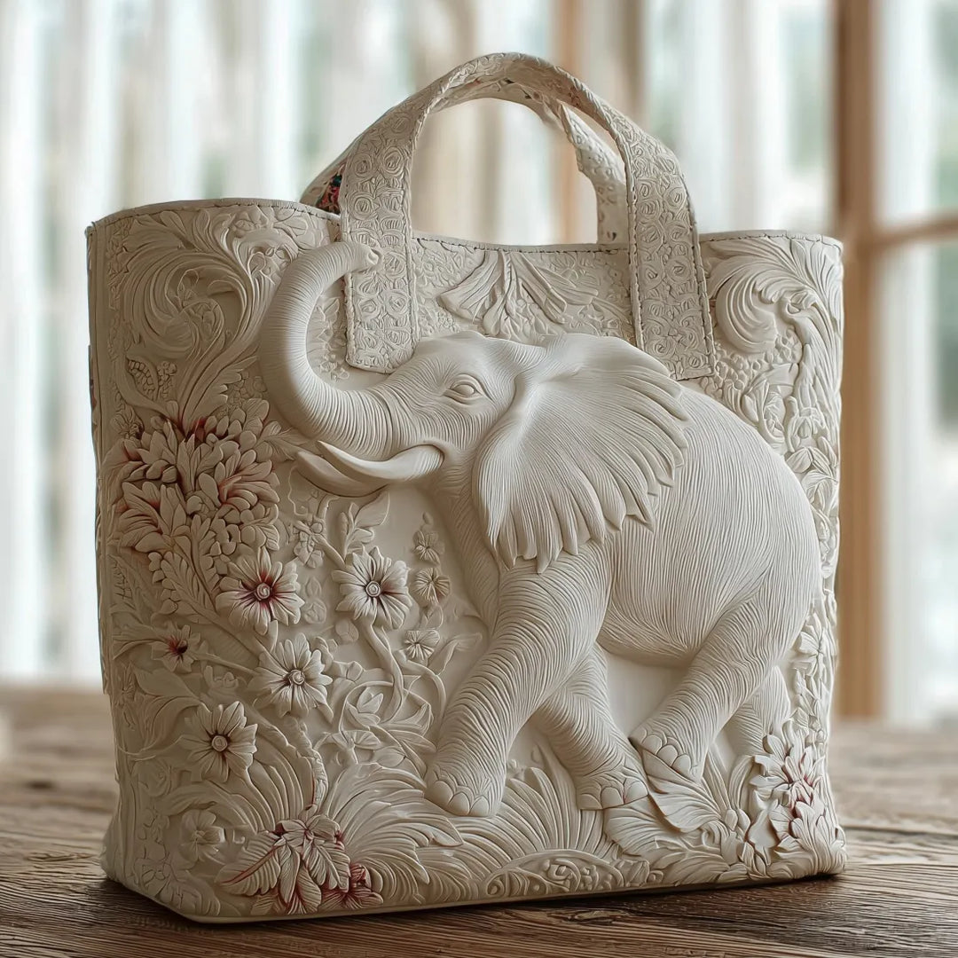 Elephant - Quilted Tote Bag