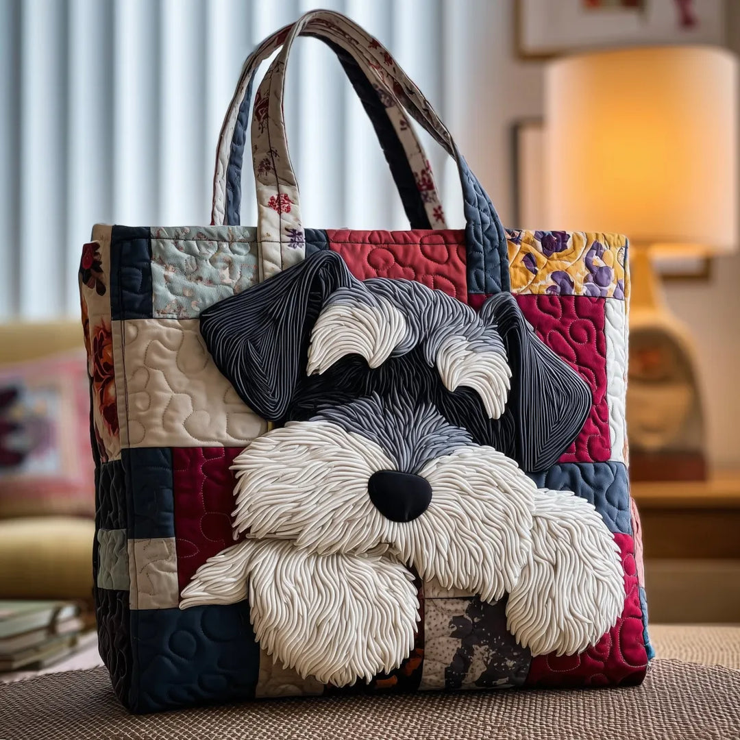 Schnauzer - Quilted Tote Bag