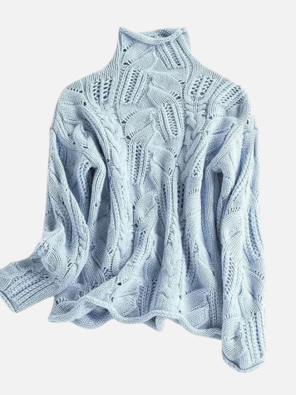 Camilla | Ornate Cable Knit Jumper with Roll Neck