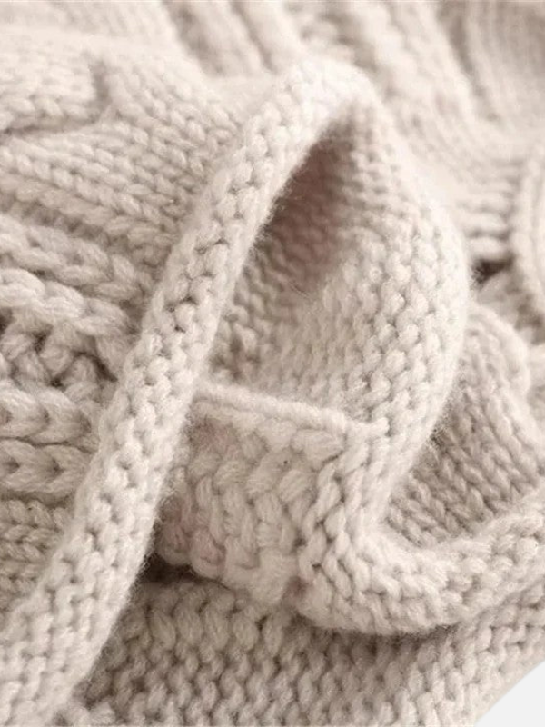 Camilla | Ornate Cable Knit Jumper with Roll Neck