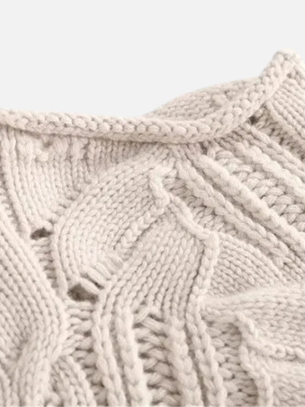 Camilla | Ornate Cable Knit Jumper with Roll Neck