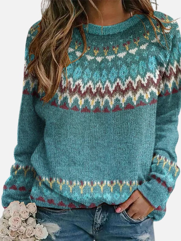Susanne | Knitted Jumper with Patterned Panel