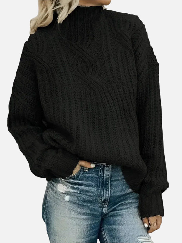 Mette | High Neck Cable Knit Jumper