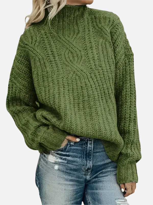 Mette | High Neck Cable Knit Jumper