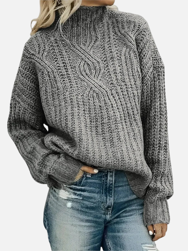 Mette | High Neck Cable Knit Jumper