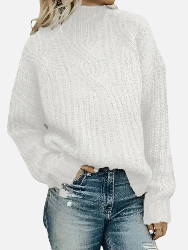 Mette | High Neck Cable Knit Jumper