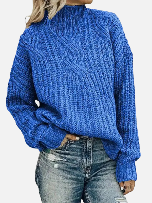 Mette | High Neck Cable Knit Jumper