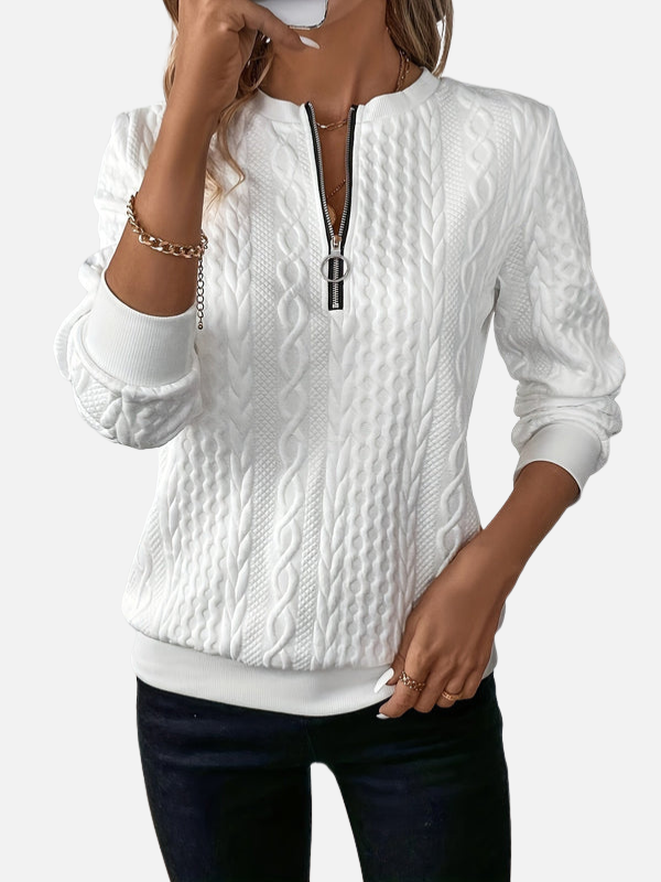 Ida | Half-Zip Cable Knit Jumper