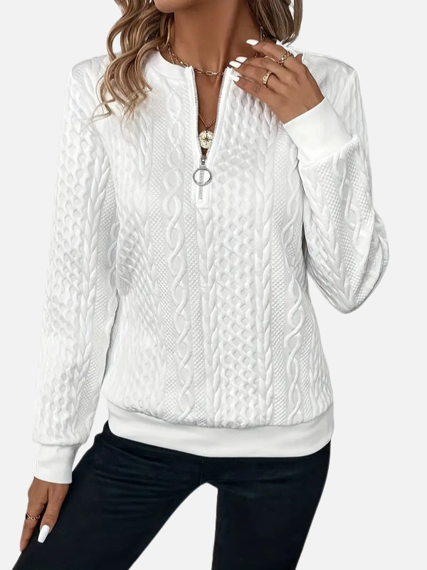 Ida | Half-Zip Cable Knit Jumper