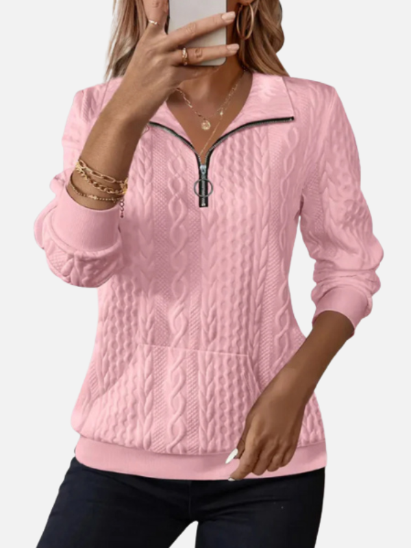 Ida | Half-Zip Cable Knit Jumper