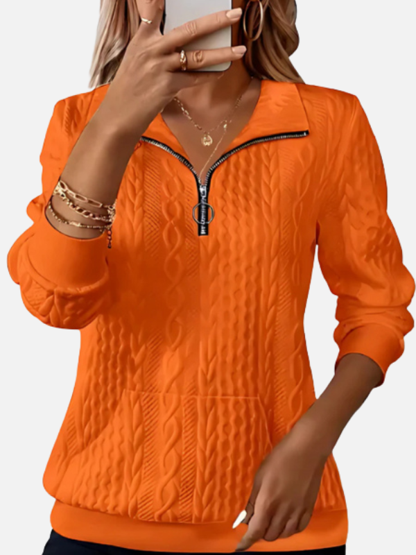 Ida | Half-Zip Cable Knit Jumper