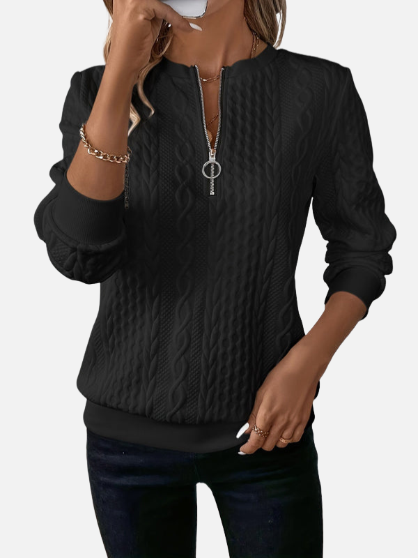 Ida | Half-Zip Cable Knit Jumper