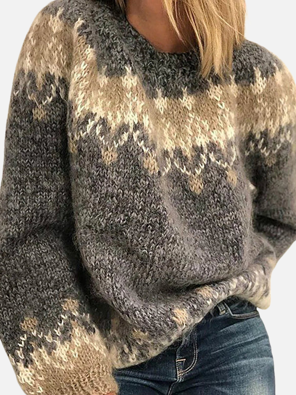 Ida | Icelandic Knit Jumper with Round Neck