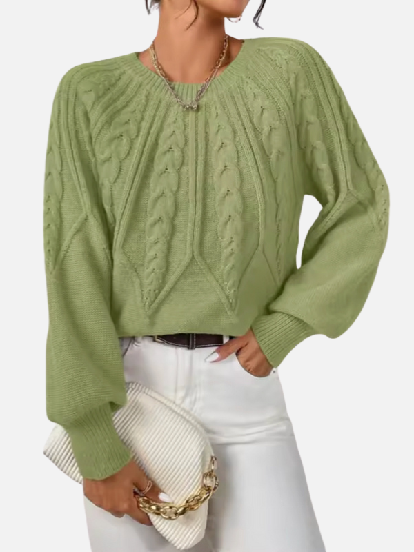 Mette | Cable Knit Sweater with Round Neck