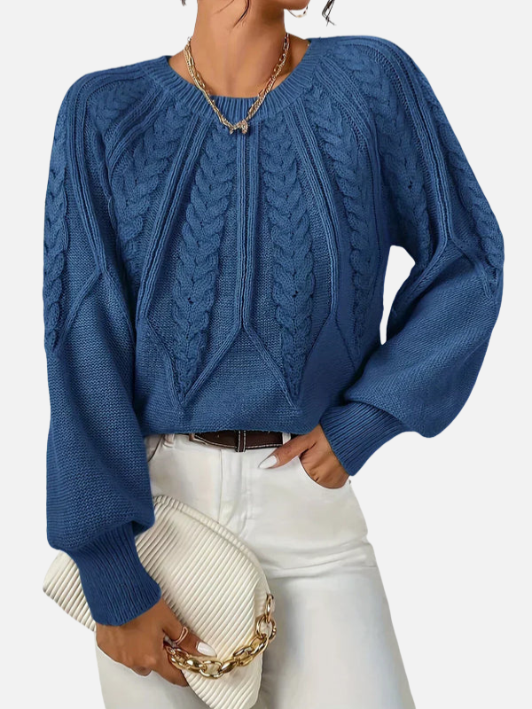 Mette | Cable Knit Sweater with Round Neck