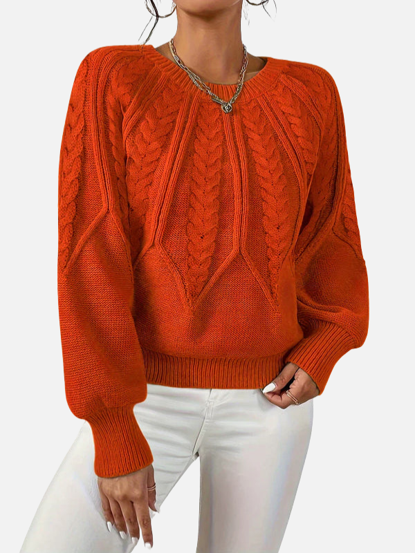 Mette | Cable Knit Sweater with Round Neck