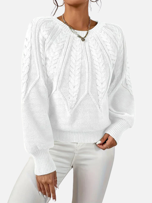 Mette | Cable Knit Sweater with Round Neck
