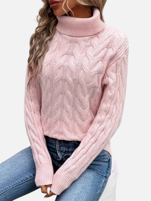 Kirsten | Cable Knit Jumper with Roll Neck – Women