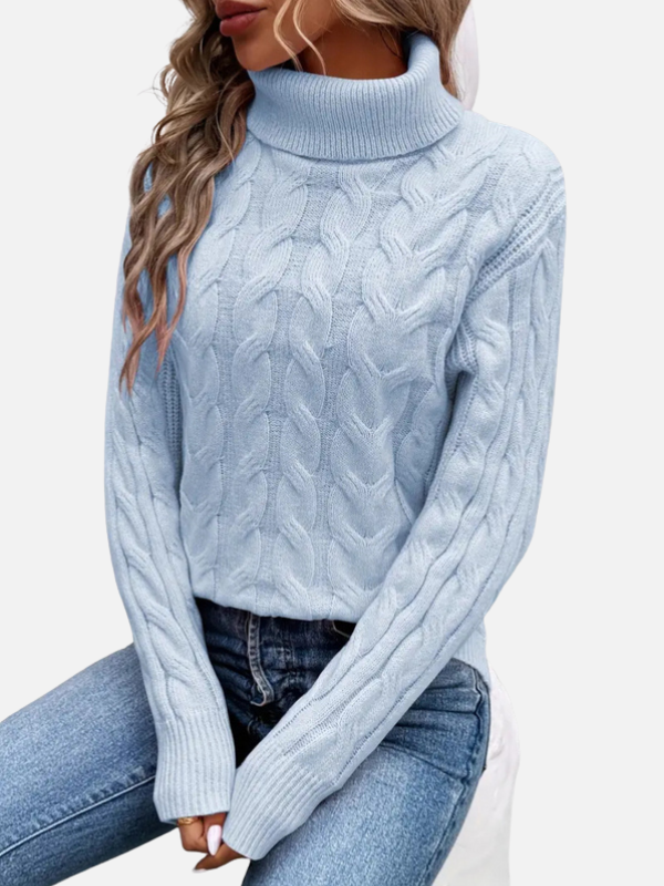 Kirsten | Cable Knit Jumper with Roll Neck – Women