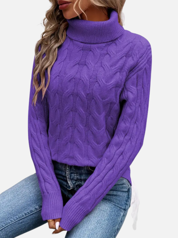 Kirsten | Cable Knit Jumper with Roll Neck – Women