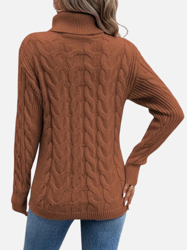 Kirsten | Cable Knit Jumper with Roll Neck – Women