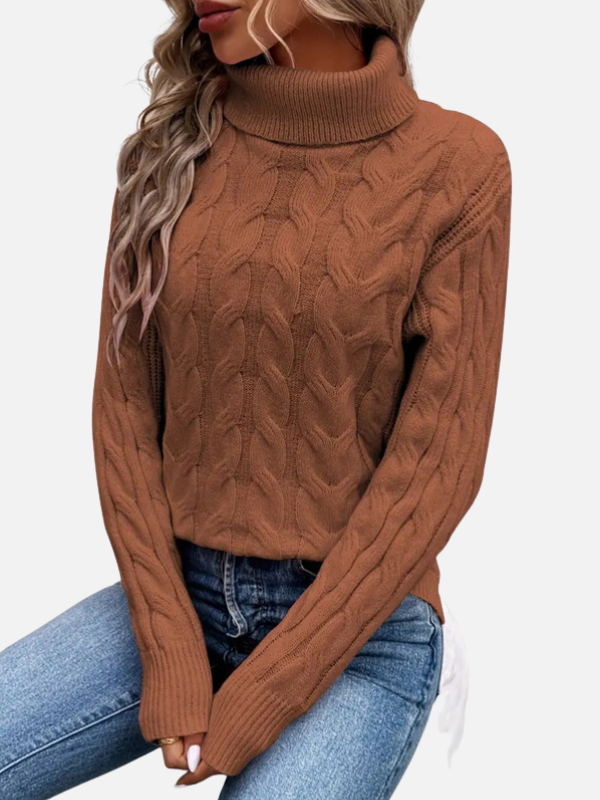 Kirsten | Cable Knit Jumper with Roll Neck – Women