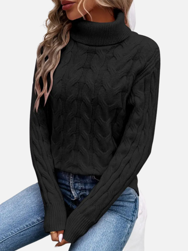 Kirsten | Cable Knit Jumper with Roll Neck – Women