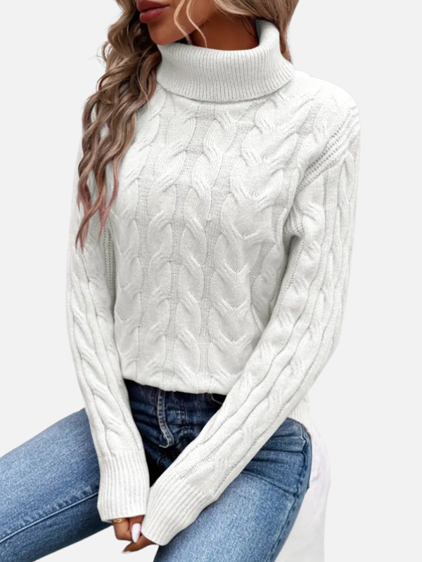 Kirsten | Cable Knit Jumper with Roll Neck – Women