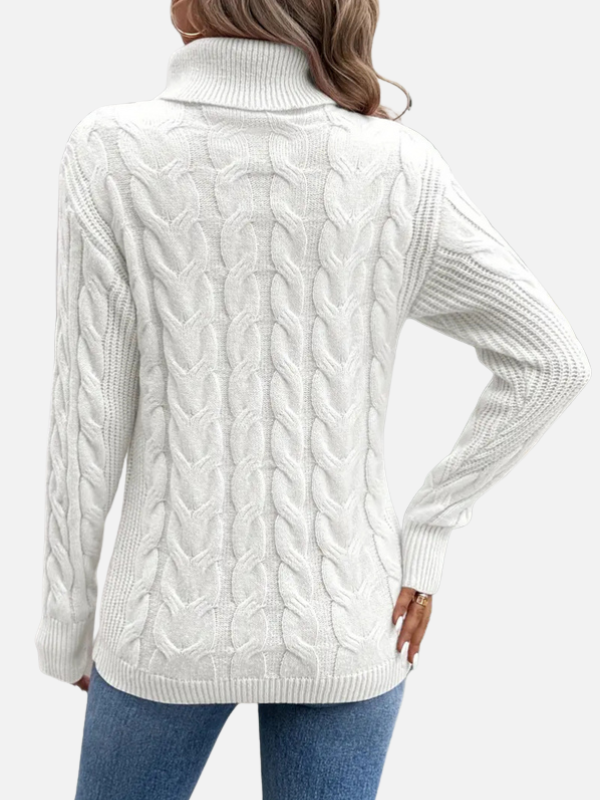 Kirsten | Cable Knit Jumper with Roll Neck – Women