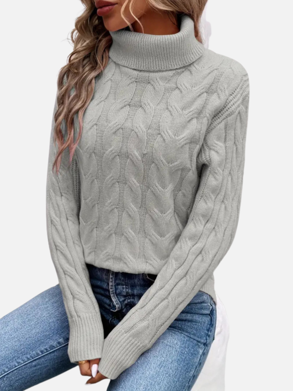 Kirsten | Cable Knit Jumper with Roll Neck – Women