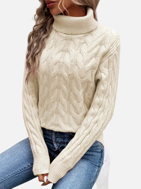 Kirsten | Cable Knit Jumper with Roll Neck – Women