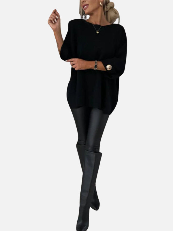Anne | Long Knitted Blouse with Button Details