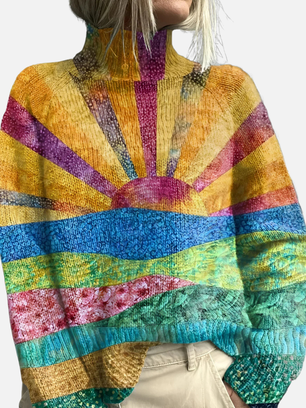 Camilla | Patterned Knitted Jumper with Roll Neck