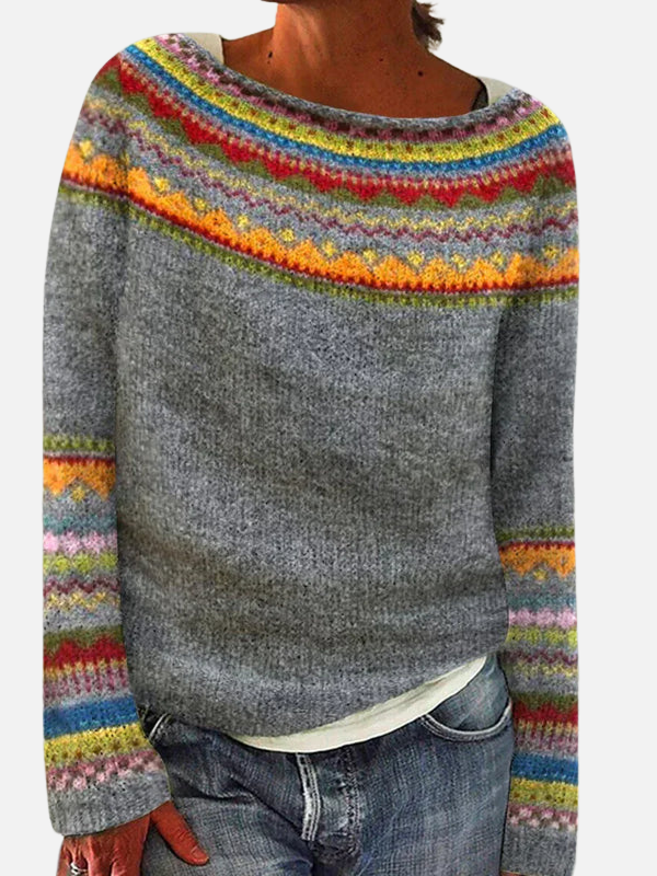 Lene | Patterned Knit Jumper with Yoke