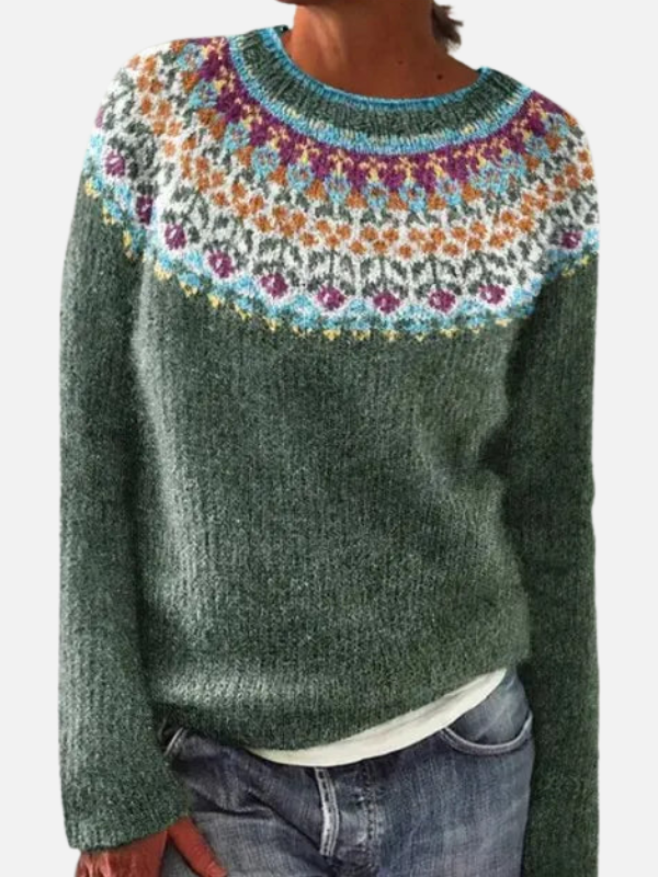 Lene | Patterned Knit Jumper with Yoke