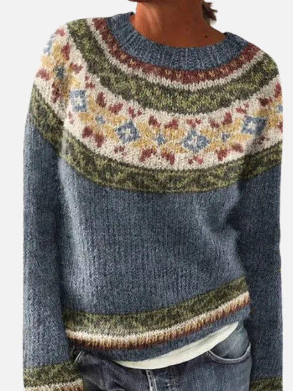 Lene | Patterned Knit Jumper with Yoke