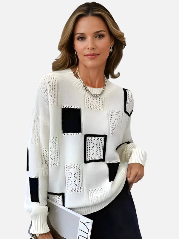 Camilla | Patterned Knitted Jumper with Lace Design