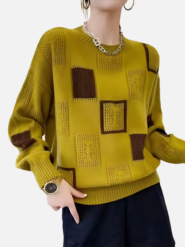 Camilla | Patterned Knitted Jumper with Lace Design