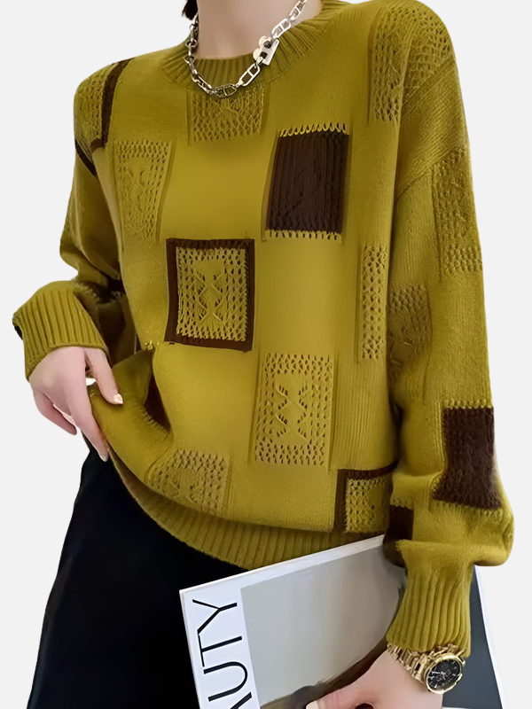 Camilla | Patterned Knitted Jumper with Lace Design