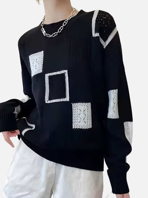 Camilla | Patterned Knitted Jumper with Lace Design