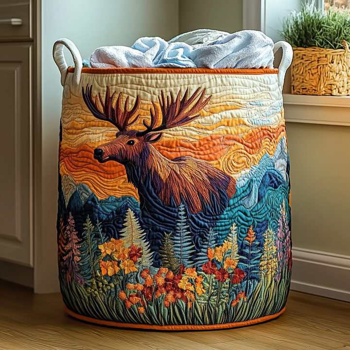 Olwen™ | Forest Quilted Laundry Basket