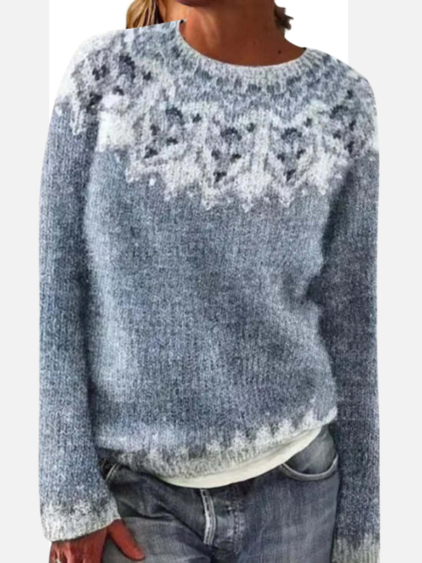 Mette | Nordic Pattern Knit with Round Neck