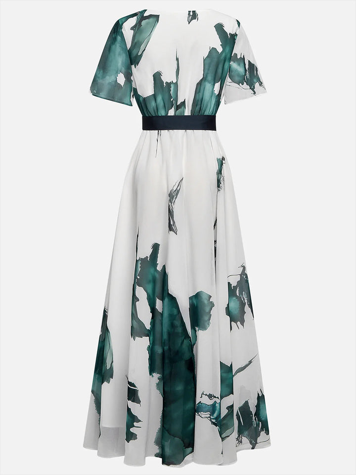 Nayla™ | Long Dress with Watercolour Pattern