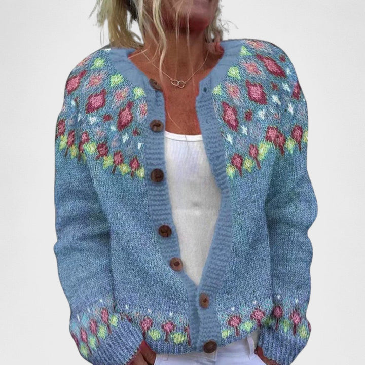 Lianne - Elegant Cardigan with Wide Knit Pattern