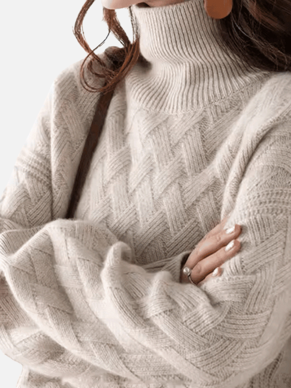 Anne | Roll Neck Jumper in Soft Textured Knit
