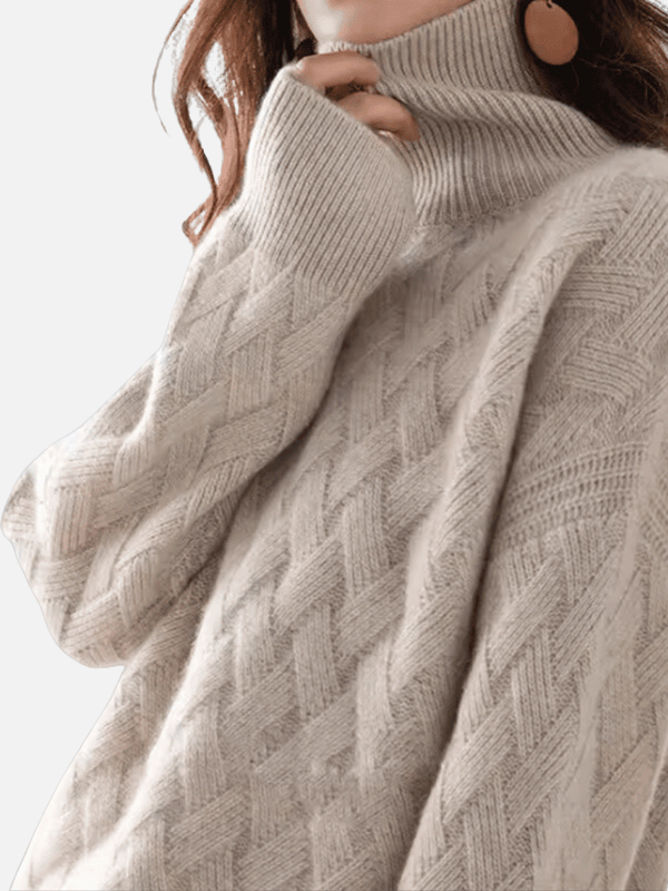 Anne | Roll Neck Jumper in Soft Textured Knit