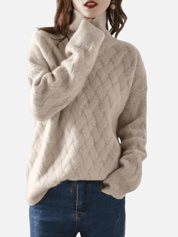 Anne | Roll Neck Jumper in Soft Textured Knit