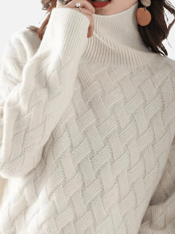Anne | Roll Neck Jumper in Soft Textured Knit