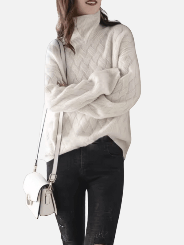 Anne | Roll Neck Jumper in Soft Textured Knit